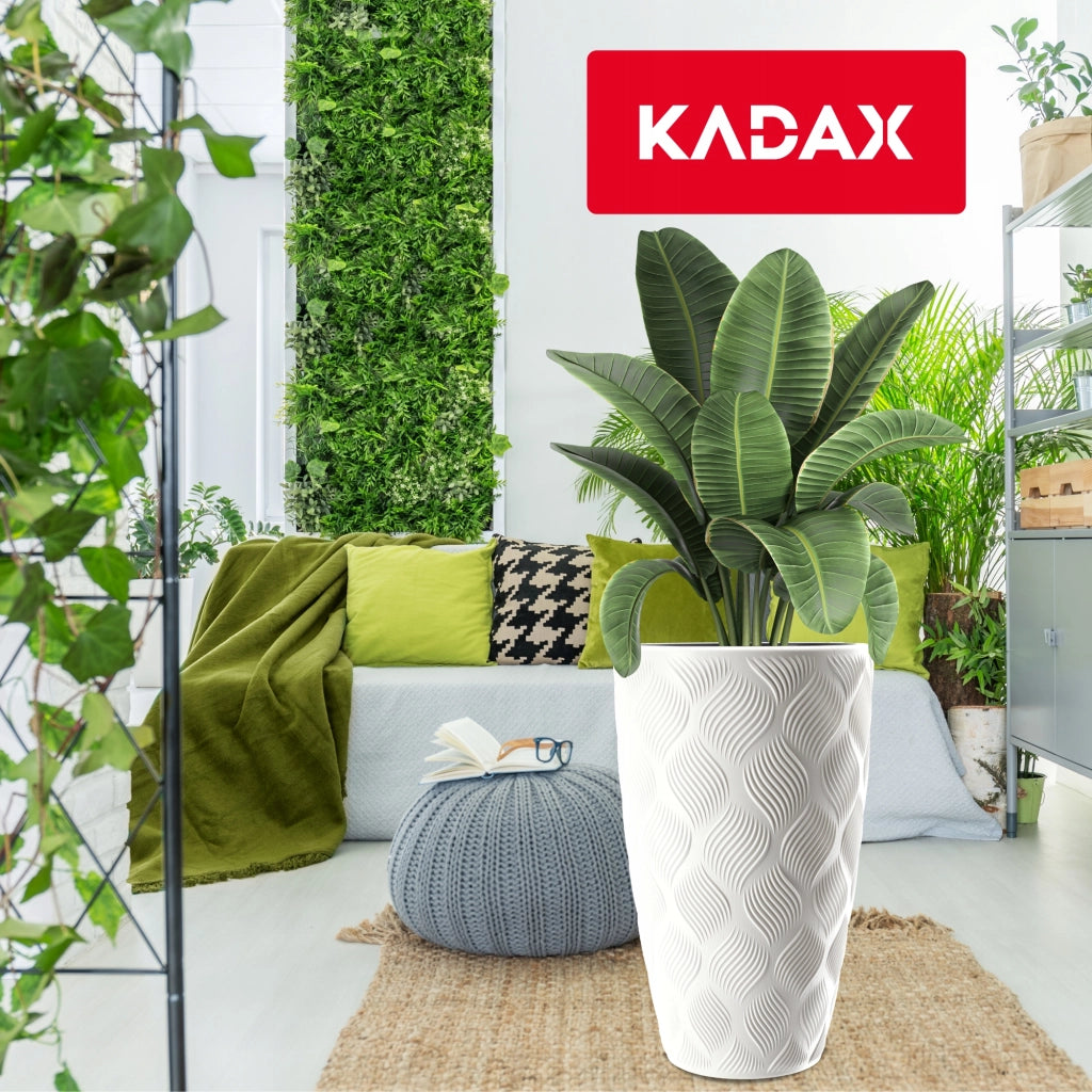 Vaso da fiori KADAX con inserto 58 cm, copertura per vaso da fiori in plastica alta