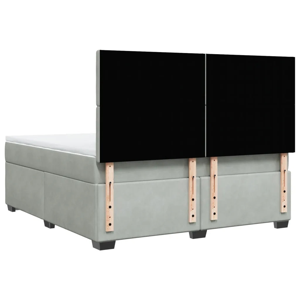 Giroletto a Molle con Materasso Grigio Chiaro 180x200cm Velluto 3290990