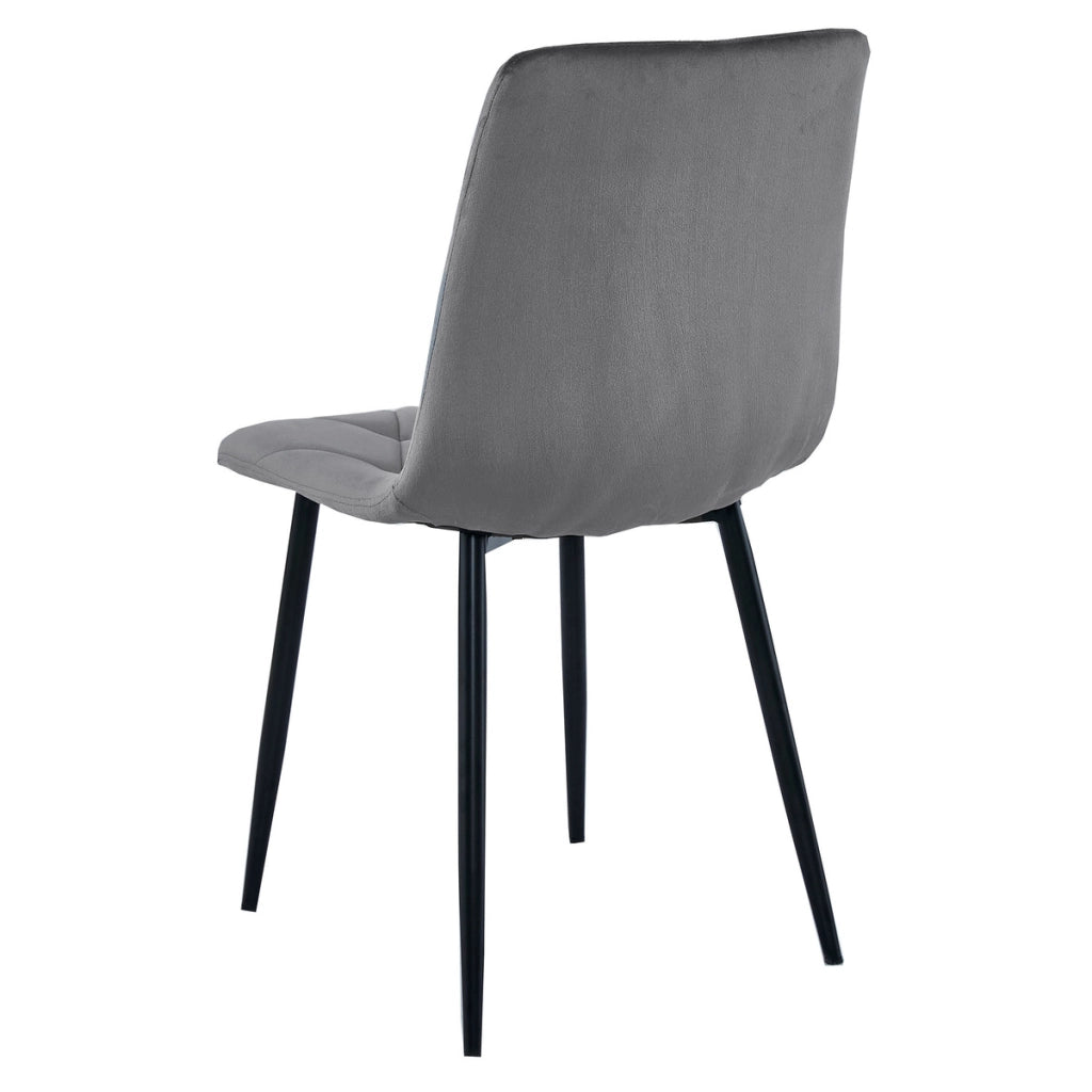 Sedia Libra in velluto grigio scuro con gambe nere