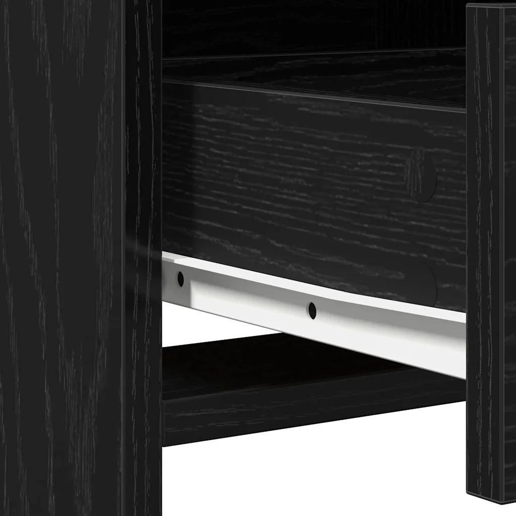 Set da tavolo da trucco con LED con cassetto 2 pcs Rovere Nero 3334273