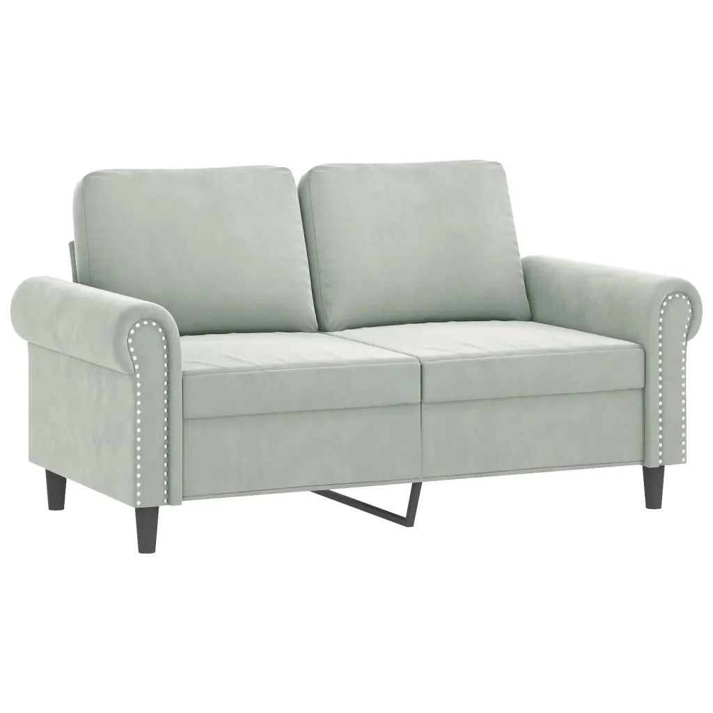 Set di Divani 4 pz con Cuscini Grigio Chiaro in Velluto 3202200