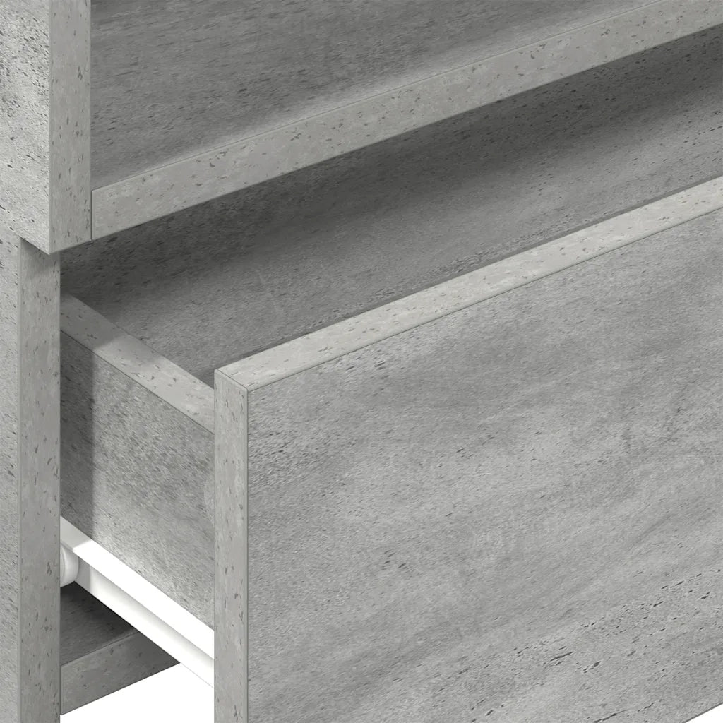 Comodini a Muro 2 pz Grigio Cemento 45x26x28,5 cm 858603