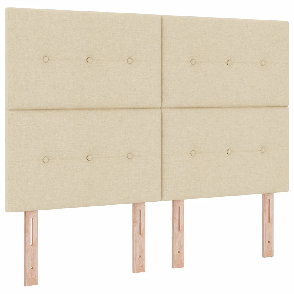 Letto a molle con materasso con led Crema 140 x 200 cm Tessuto