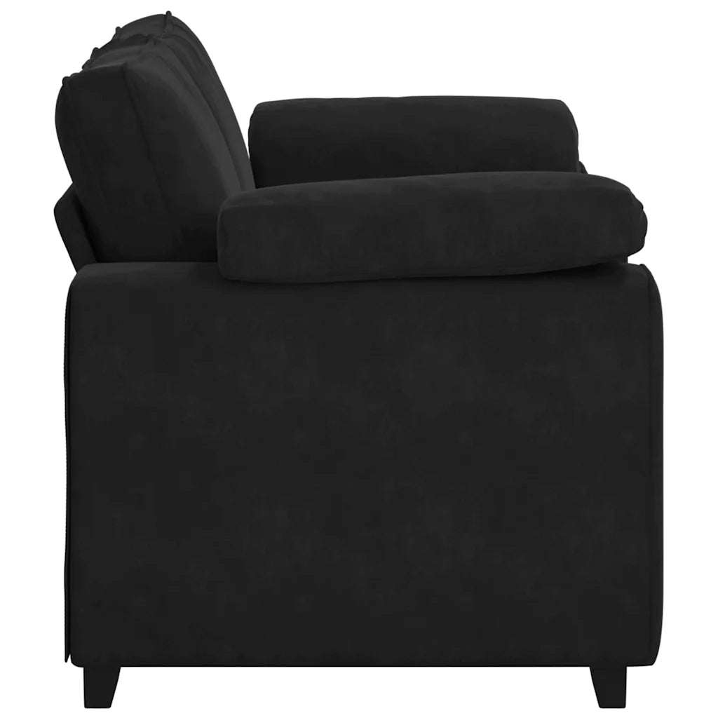 Divano Divanetto Nero 160x77x82 cm in Velluto 4105262