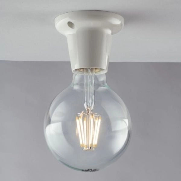 PLAFONIERA/PORTALAMPADA DA SOFFITTO IN MATERIALE PLASTICO BIANCO E27 FAN