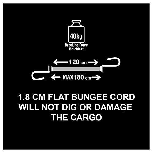 Master Lock 3227EURDAT Cinghia Elastica Piatta 120 cm Doppio Gancio Acciaio Carico Max 40 Kg colore Blu