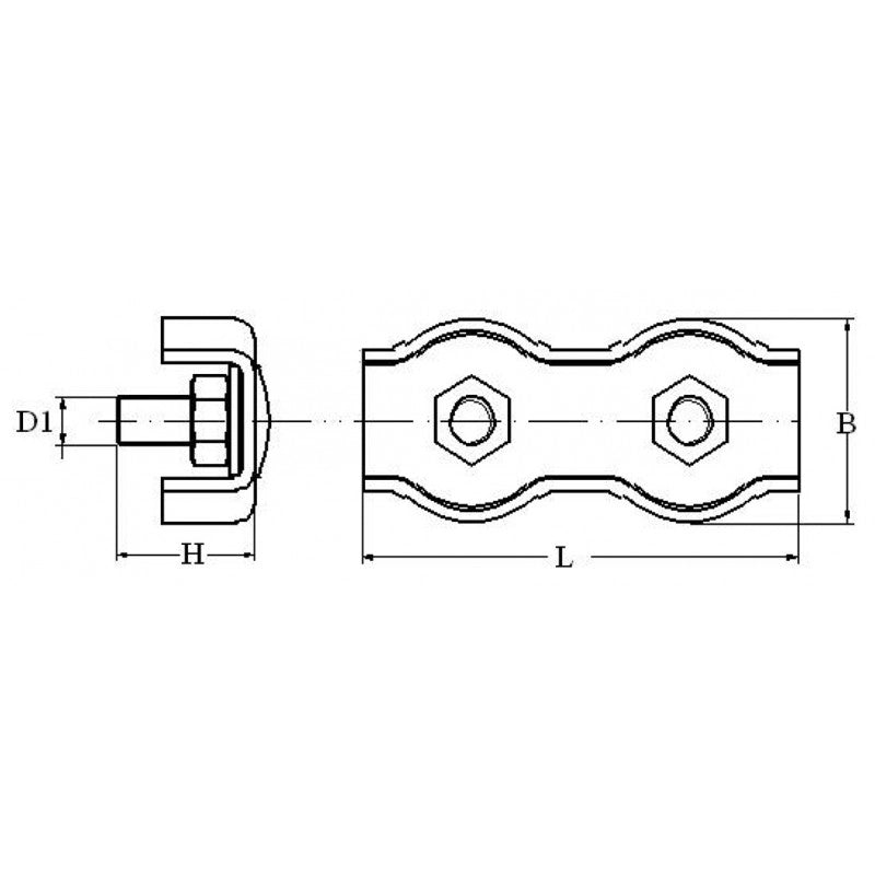 MORSETTO DOPPIO INOX 316 Ø MM.3