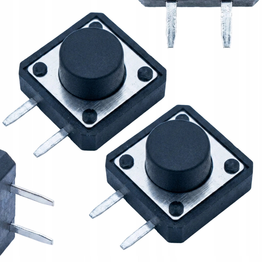 Interruttore Tattile 12x12 mm H=7 mm 2 Pin Orizzontale – Rosfix | Monostabile | Elettronica PCB | 2 Pezzi