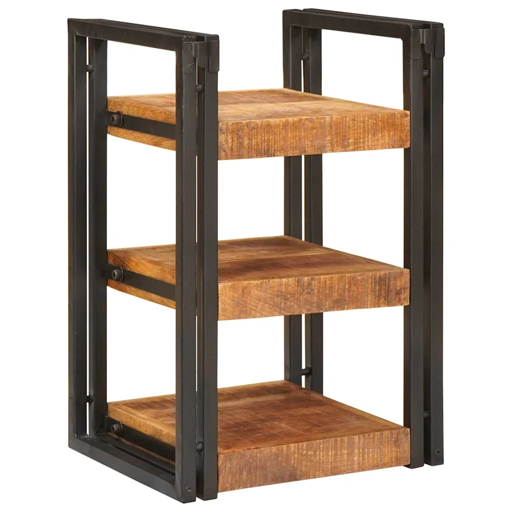 Comodino 2 pcs Marrone e Nero Legno di mango massello 4016731