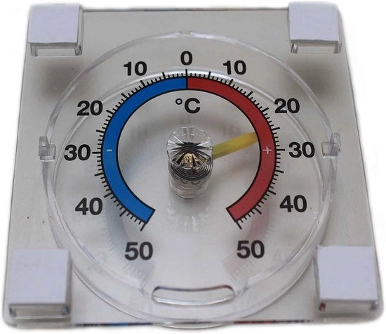 Termometro per finestra - Visualizzazione temperatura - Adatto per vetro di finestra - 1 pezzo