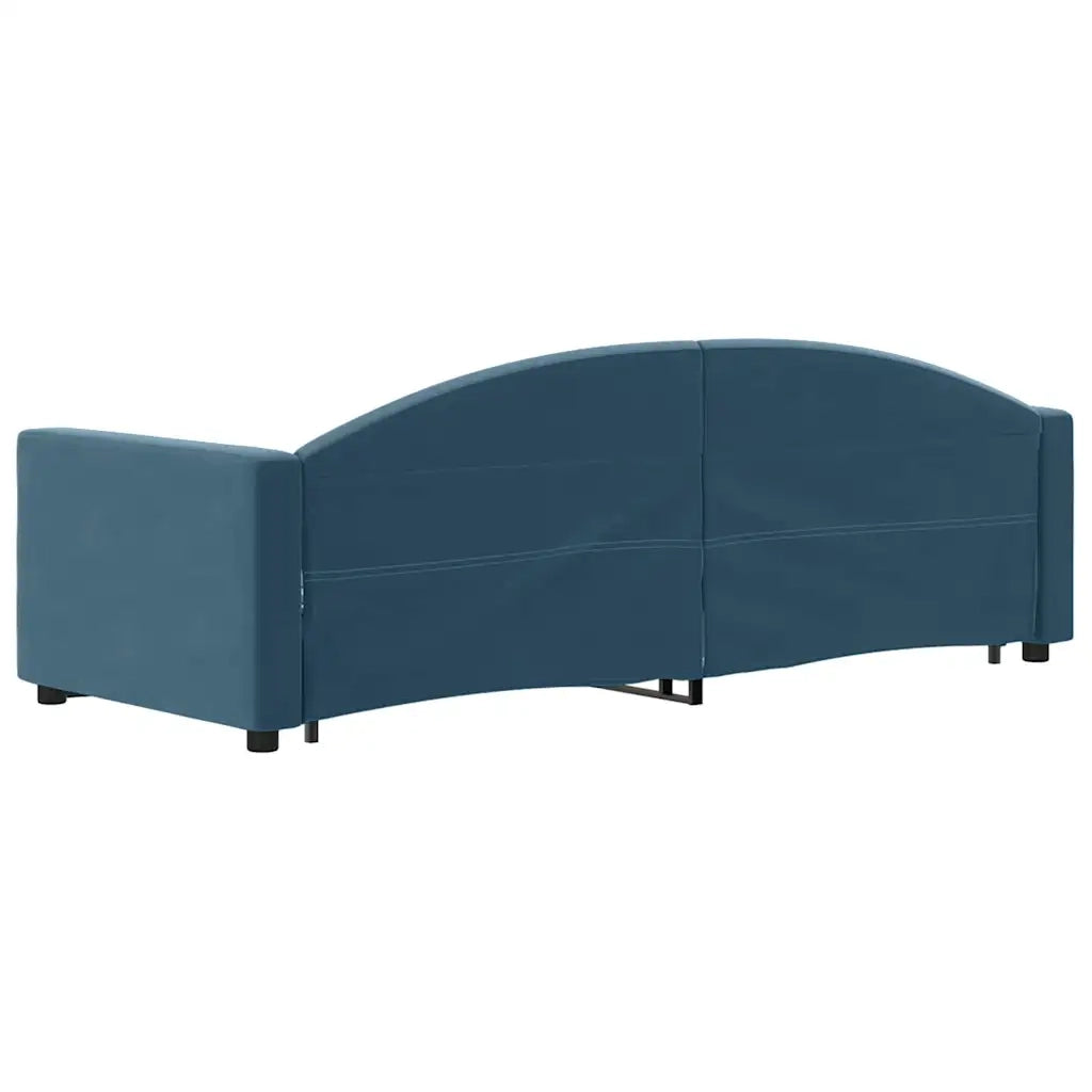 Divano Letto Estraibile con Cassetti Blu 80x200 cm Velluto 3197341