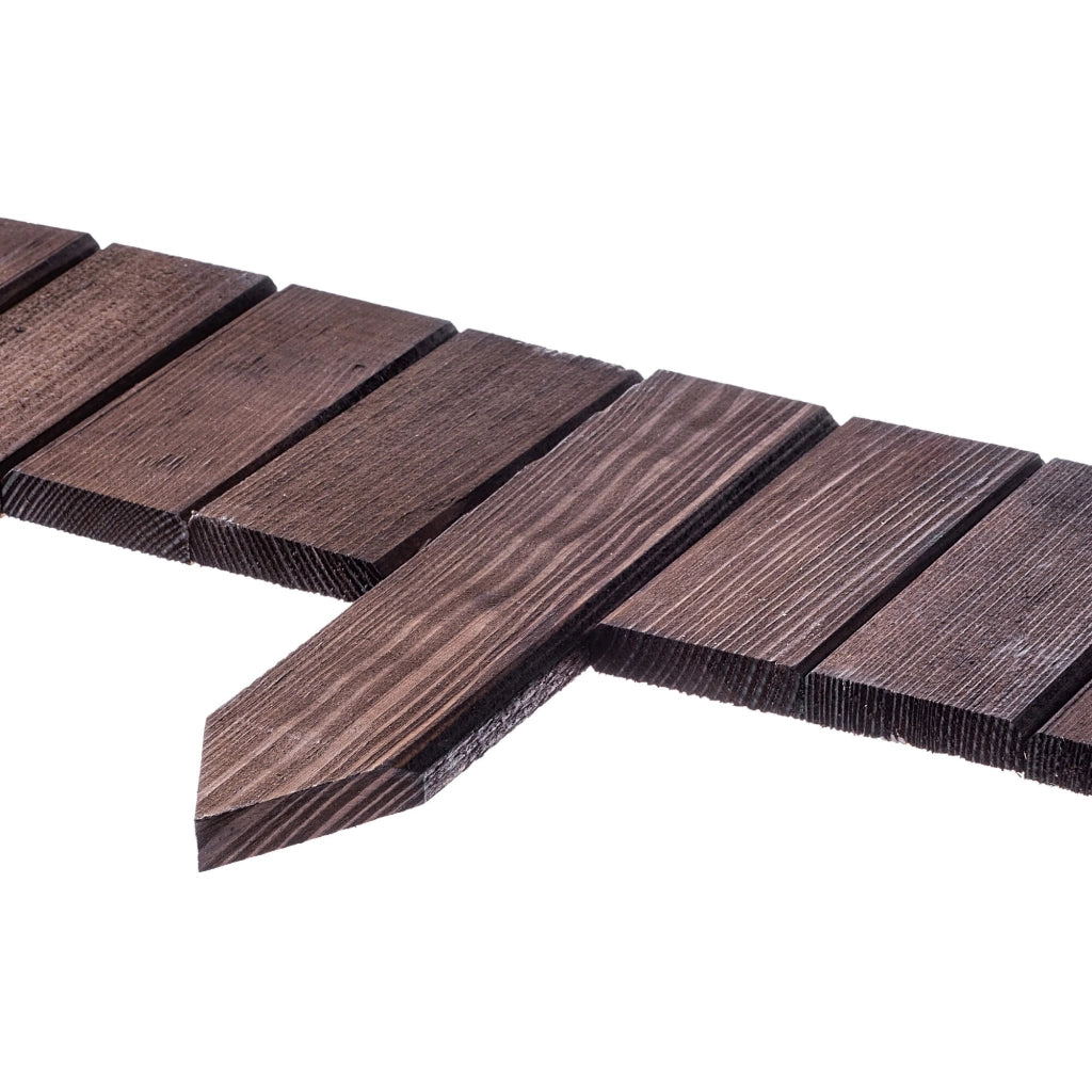 Recinzione da giardino in legno KADAX Palisade, finitura marrone martellata, 10x114 cm