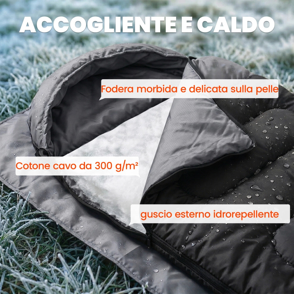 Sacco a Pelo Adulti Leggero Compatto ¨C Xylo ¨C Nero