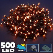 Trade Shop - Catena Luminosa 500 Luci Led Lucciole Bianco Caldo Controller 8 Funzioni Esterno -