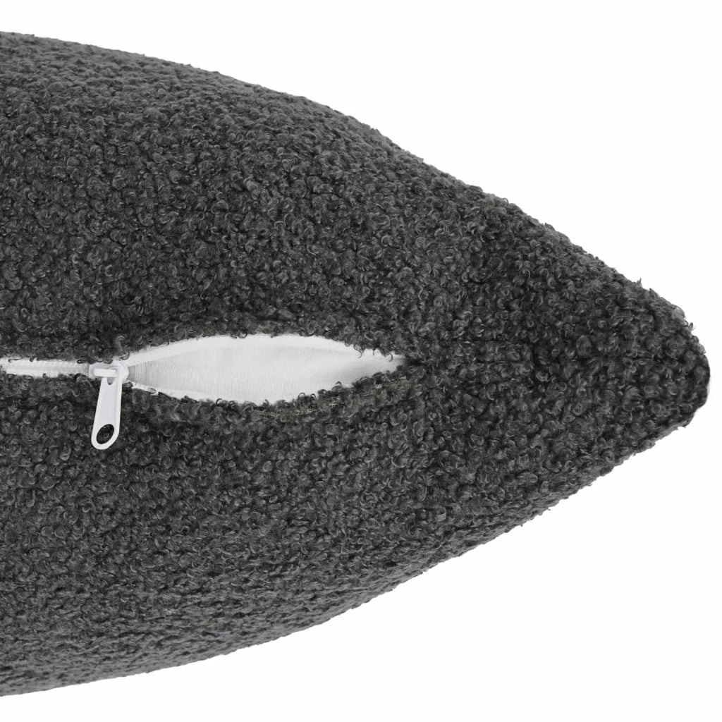 Federa 12 pcs HEERLEN Grigio Scuro 45 x 45 cm Bouclé 910434