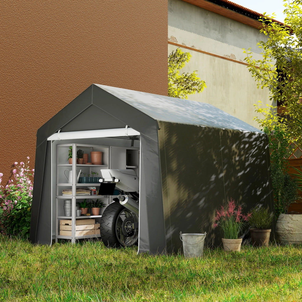 Tenda Garage 3x3 m ¨C zephmum ¨C Dark Grey con Rolltuer e Finestra di Ventilazione