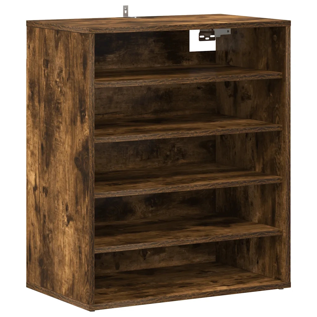 Scarpiera-Scaffale per scarpe Rovere Fumo 60x35x70 cm in Legno Multistrato 326444