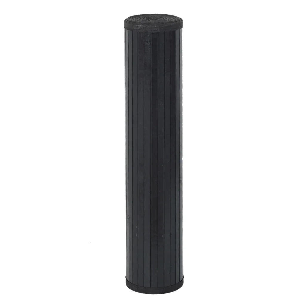 Tappeto Rettangolare Nero 100x500 cm in Bambù 376960