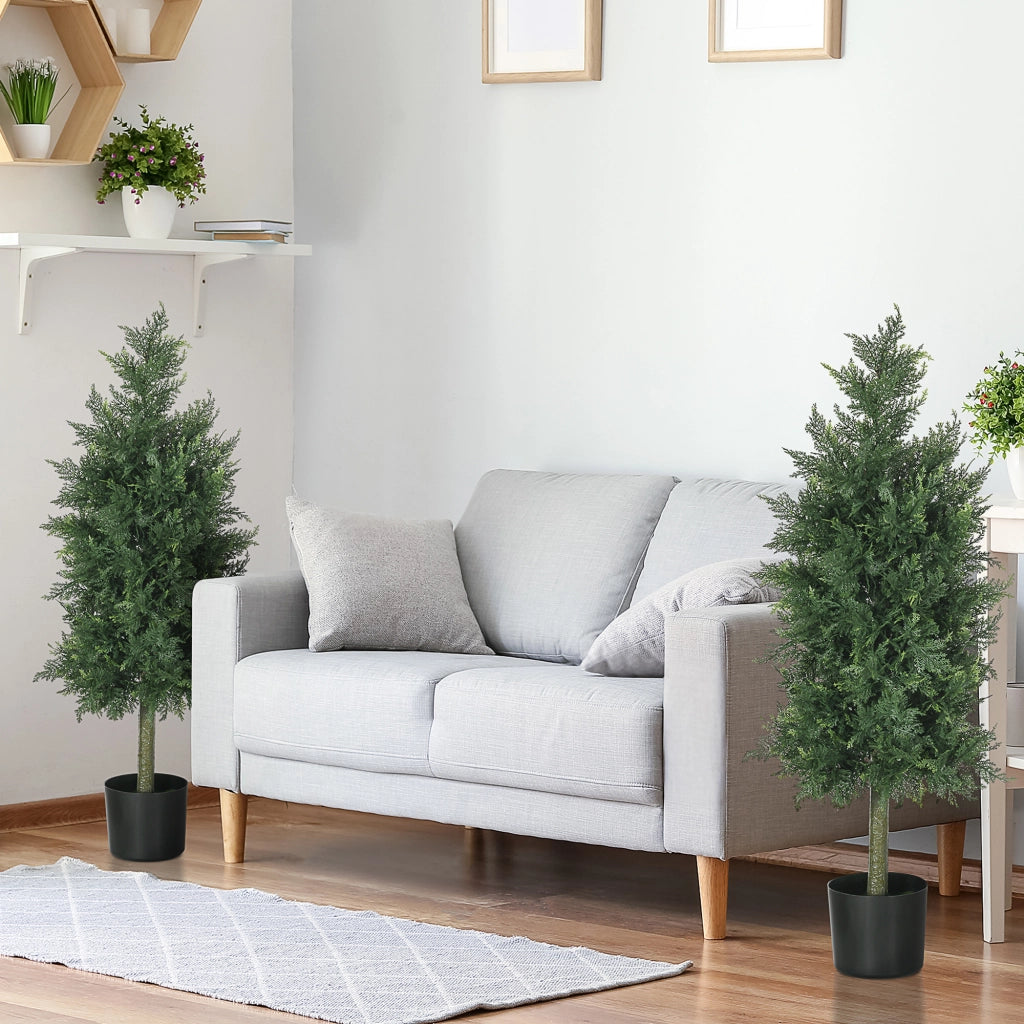 Piante Artificiali Cedro con Vaso ¨C Xylo ¨C Set 2 Pezzi Verde 90cm
