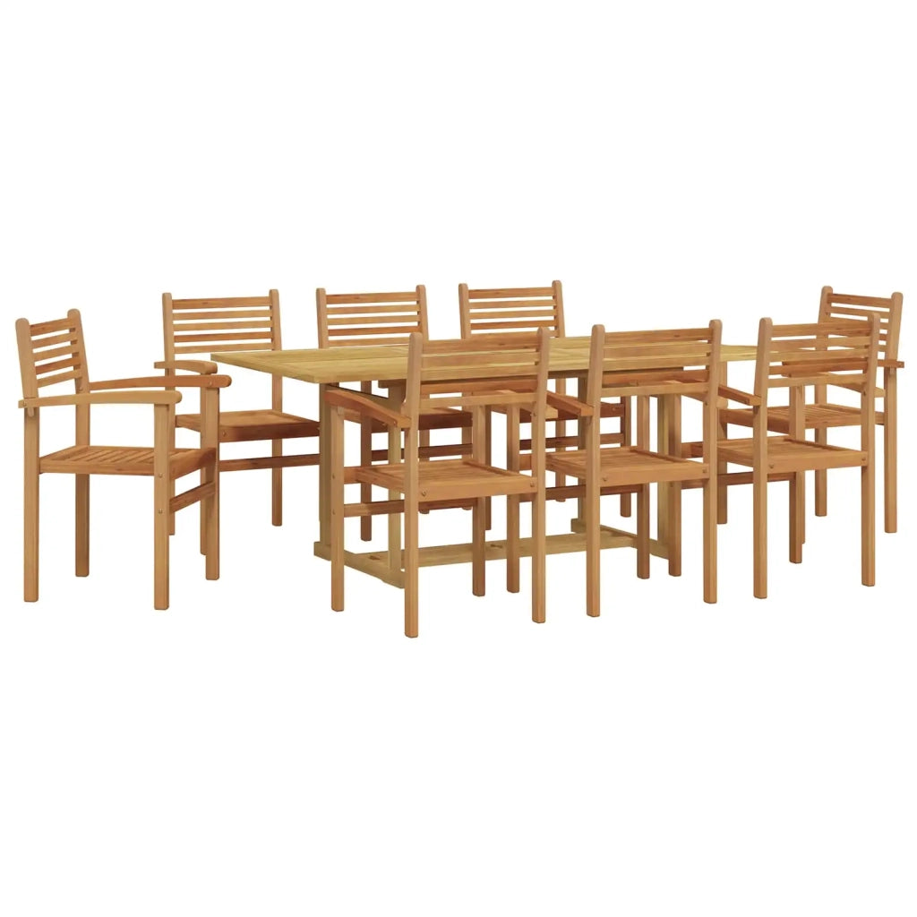 Set da Pranzo per Giardino 9 pcs Marrone Legno di teak solido 3375779