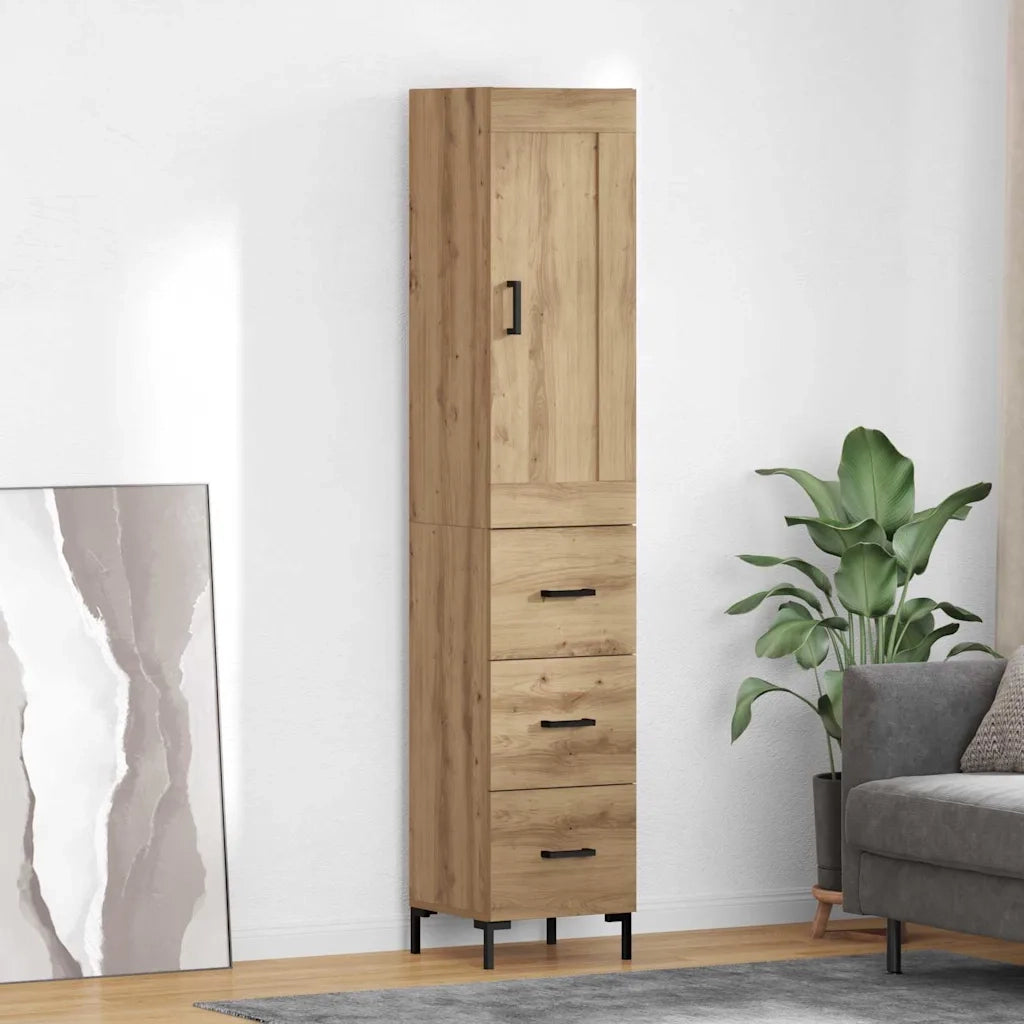 Credenza con Cassetto-Buffet-Armadio da cucina Rovere artigianale 34,5 x 34 x 180 cm 365990