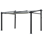 Pergola a parete 3 × 4 m FRÉJUS beige - struttura in alluminio