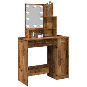 Toeletta con LED Legno Antico 86,5x35x136 cm 857023