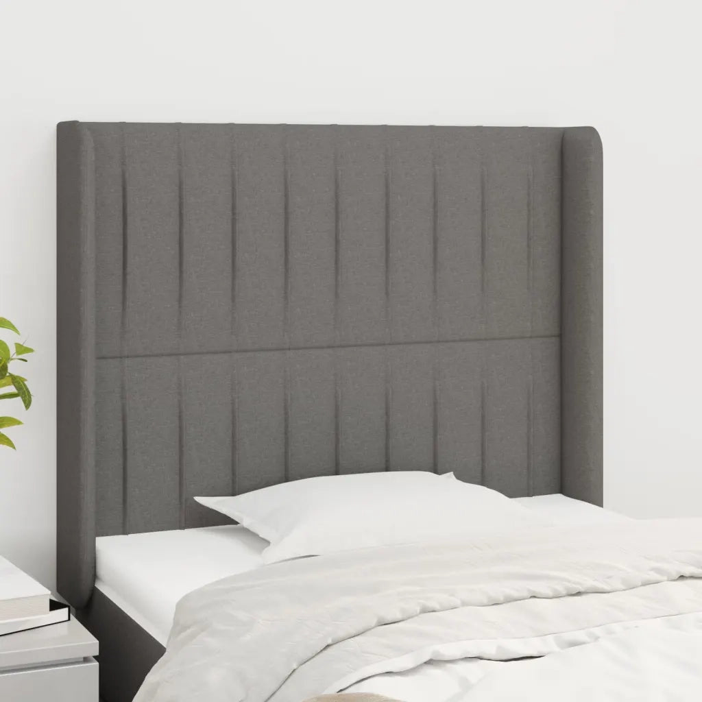 Testiera | Testata ad Orecchio GrigioScuro 103x16x118/128cm inTessuto