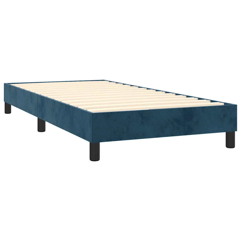 Giroletto a Molle con Materasso Blu Scuro 80x200 cm in Velluto 3141393