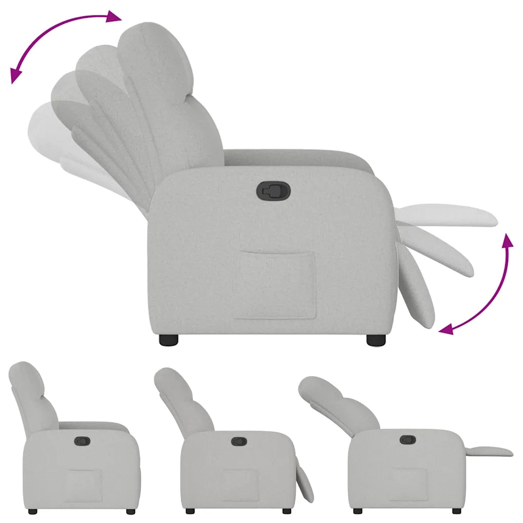 Poltrona Reclinabile in Tessuto Grigio Nuvola 4015531