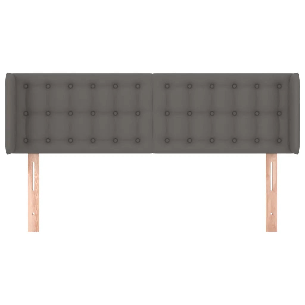 Testiera ad Orecchio-Testata con Orecchie Grigio 147x16x78/88 cm in Similpelle 454285