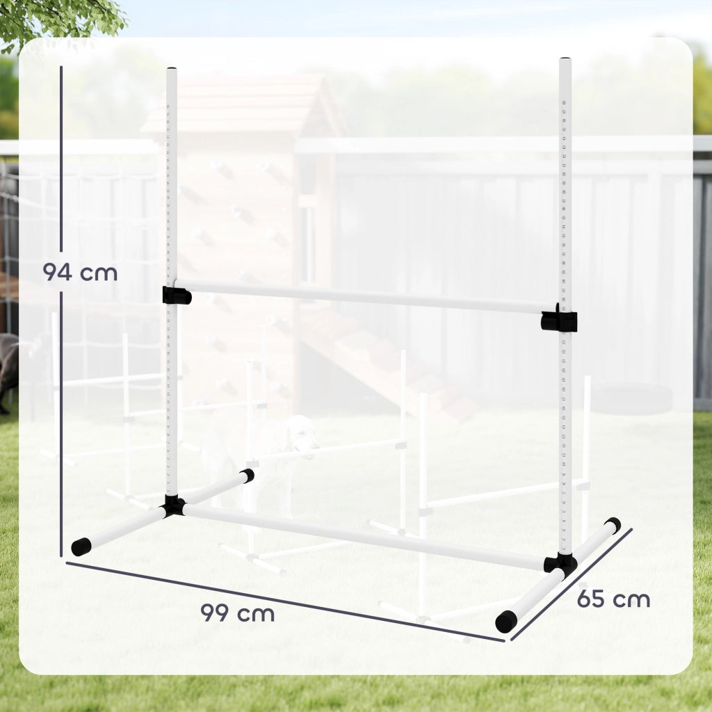 Set Agility per Cani ¨C Minimal ¨C 4 Ostacoli Regolabili in Plastica Bianco
