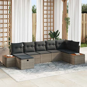 Set Divano da Giardino con cuscino 7 pcs Grigio Poly Rattan 3360973