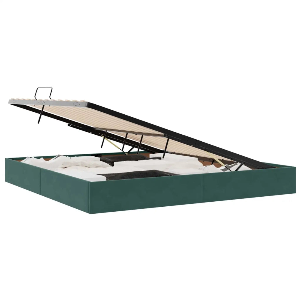 Letto ottomano Verde Scuro 200 x 200 cm Velluto 3442907