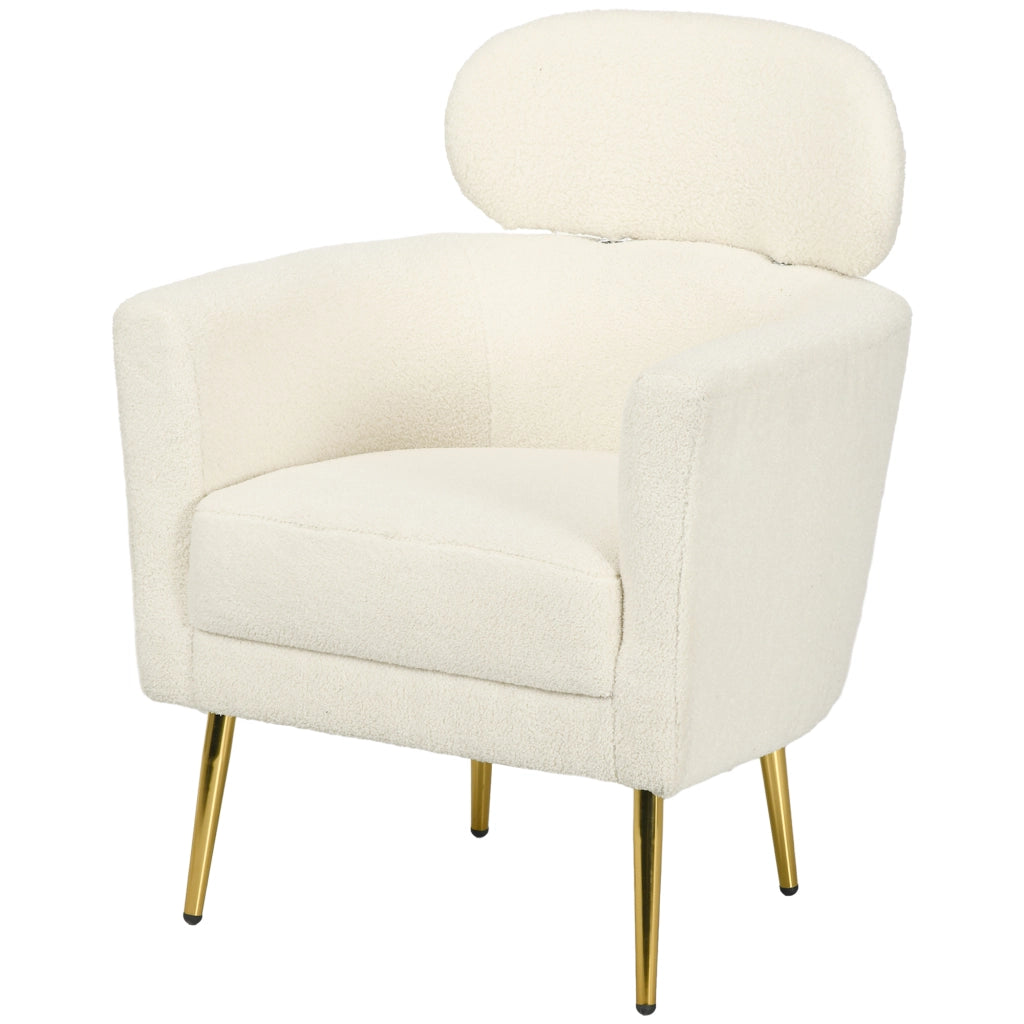 Poltrona Relax con Poggiatesta Regolabile e Poggiapiedi ¨C Minimal ¨C Cr¨¨me 71x65x90 cm