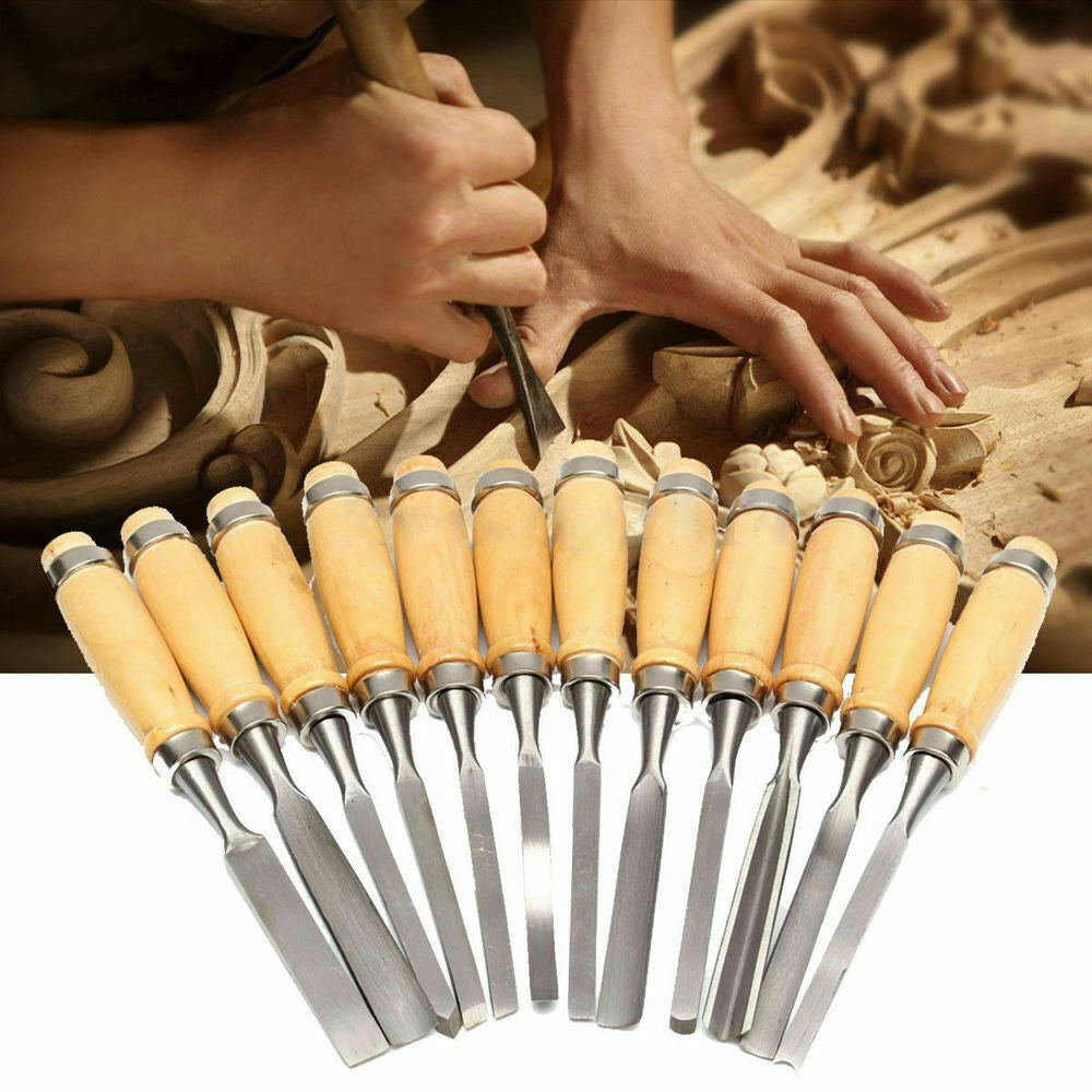 SET 12 PZ SGORBIE PER INTAGLIO SCALPELLI SCALPELLINI UTENSILI LEGNO Art.01020