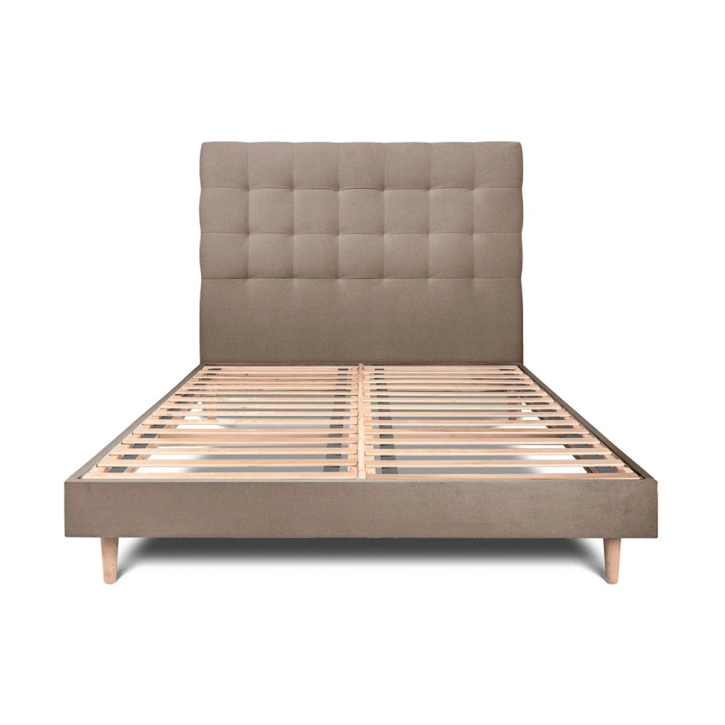 Letto 180x200 cm con testata imbottita - Tessuto velluto