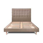 Letto 180x200 cm con testata imbottita - Tessuto velluto