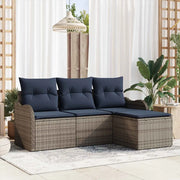 Set Divano da Giardino Grigio polyrattan 3345655