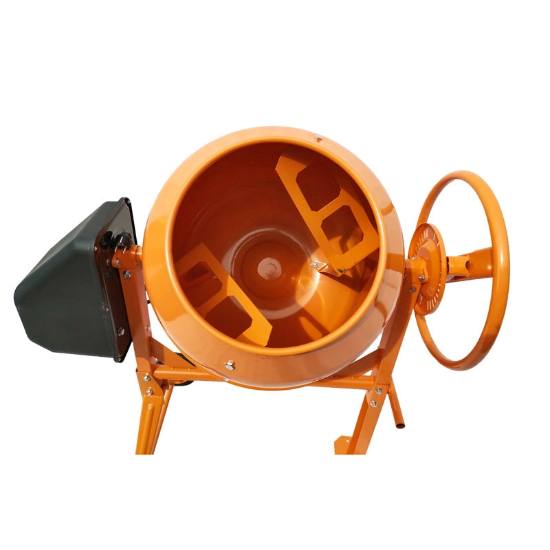 BETONIERA 450W, VOLUME 120L, PIGNONE E CORONA IN GHISA, 44KG, BETONIERA ELETTRICA 120 LITRI 450 WATT IMPASTATRICE MISCELATORE CEMENTO BRECKNER GERMANY