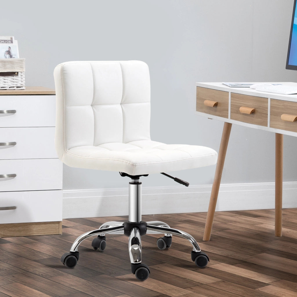 Sedia da ufficio ¨C Minimal ¨C bianco, similpelle, metallo, 5 ruote