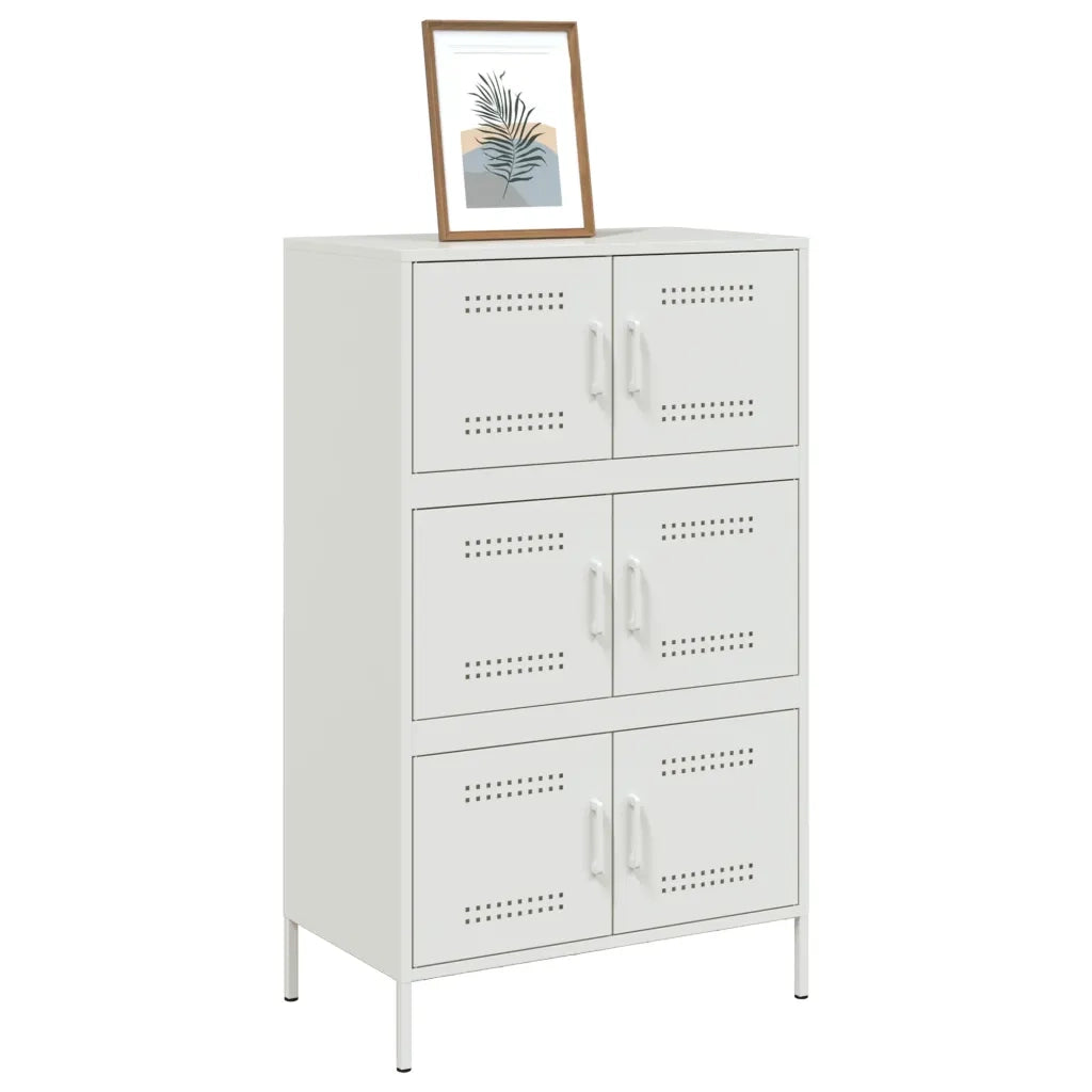 Credenza Bianca 68x39x113 cm in Acciaio 842963