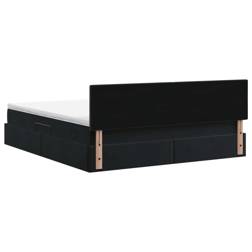 Letto con Contenitore con testiera Nero 160 x 200 cm Velluto 3458819