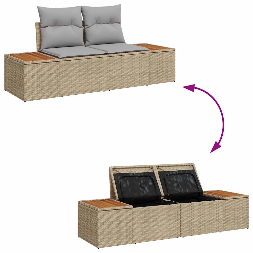 Set Divano da Giardino 10 pcs Beige e Grigio Chiaro Polyrattan 3356850