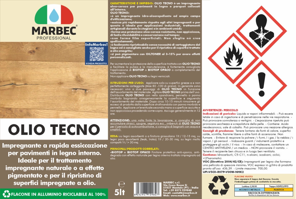 Impregnante per legno OLIO TECNO   5LT
