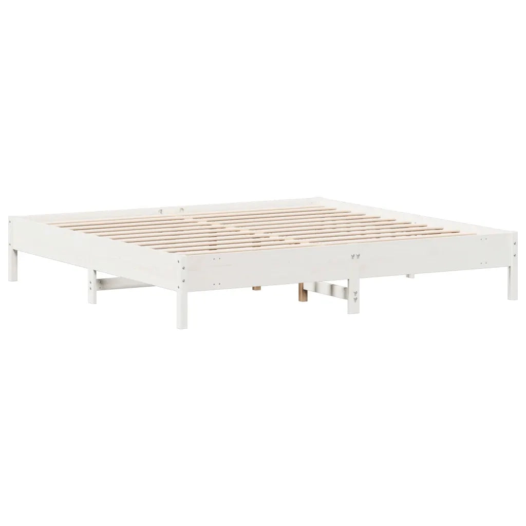 Letto senza Materasso-Struttura Letto Bianco 180x200 cm Legno Massello di Pino 468434