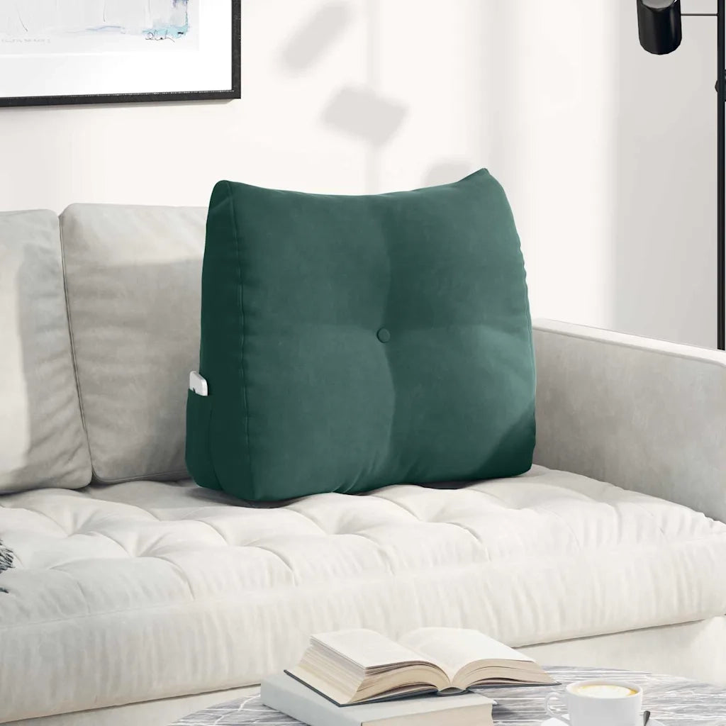 Cuscino per Schiena Verde Scuro 60 x 24 x 50 cm Velluto 42014402