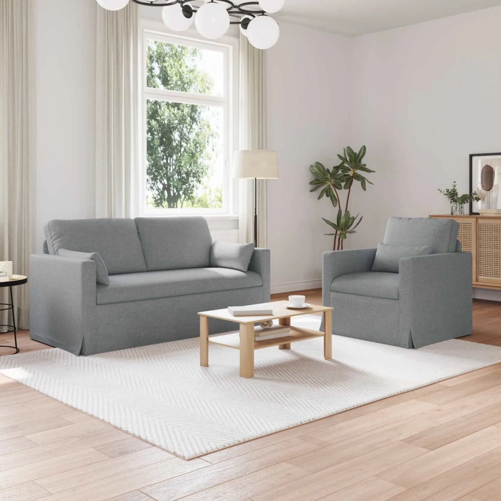 Set di divani 2 pcs Grigio chiaro 158 x 78 x 80 cm Tessuto 3407537