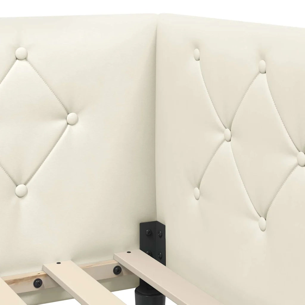 Cornice del letto ad angolo Crema 80 x 200 cm Velluto 42016593
