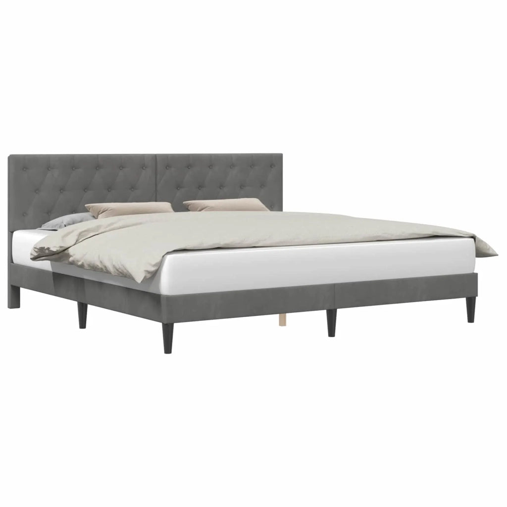 Struttura del letto-Giroletto Grigio Scuro 200 x 200 cm Velluto 762165
